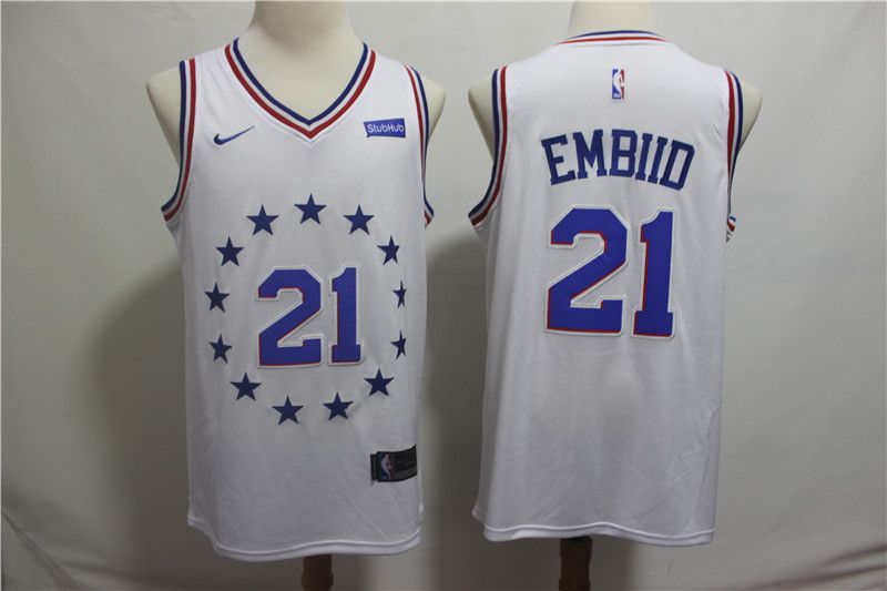 Men Philadelphia 76ers #21 Embiid White City Edition Game Nike NBA Jerseys->more jerseys->NBA Jersey